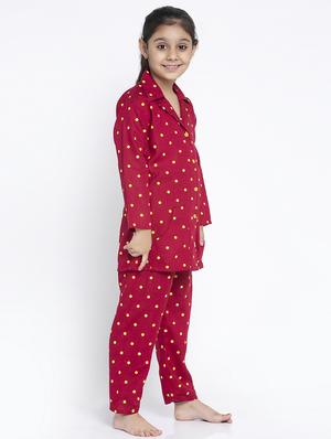 red printed nightwear pajama set - 17987168 - Standard Image - 2