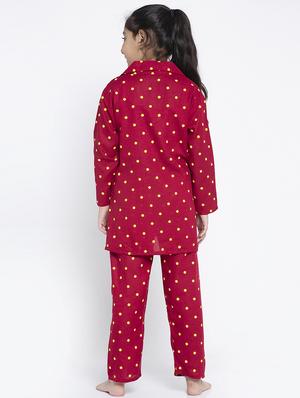 red printed nightwear pajama set - 17987168 - Standard Image - 3