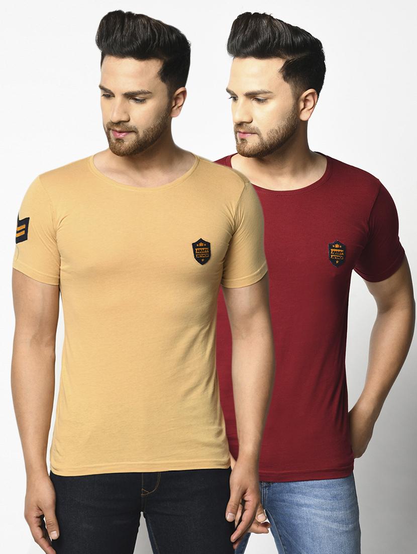 set of 2 multi colored solid t-shirts - 17994716 - Zoom Image - 1