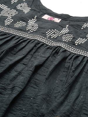 slit sleeved embroidered detail top - 17995066 - Standard Image - 5