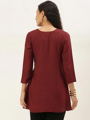 round neck embellished top - 17995075 - Standard Image - 3