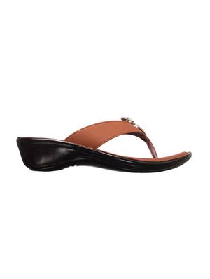 brown synthetic slip on sandals - 17995386 - Standard Image - 2