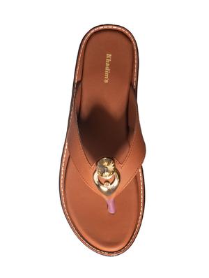 brown synthetic slip on sandals - 17995386 - Standard Image - 4