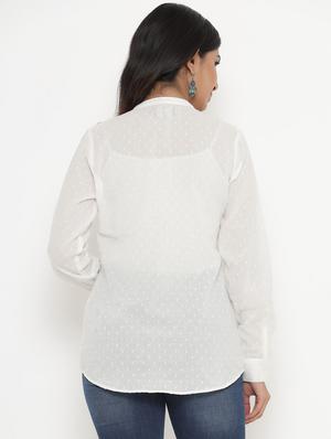 mandarin neck embroidered tunic - 17995665 - Standard Image - 3