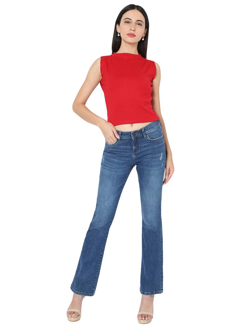 round neck sleeveless solid crop top - 17995740 - Zoom Image - 5