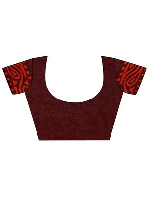 block printed saree with blouse - 17996068 - Standard Image - 3
