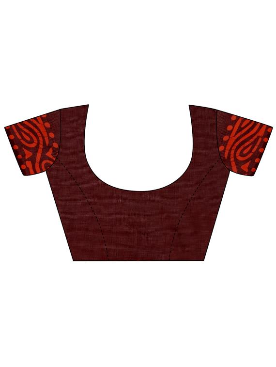 block printed saree with blouse - 17996068 - Zoom Image - 3