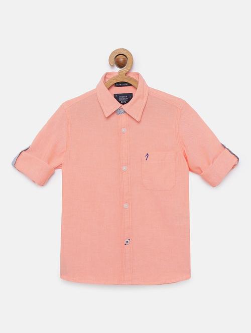 peach solid shirt - 17996522 - Very Small Image - 1