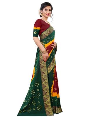 bandhani printed saree with blouse - 17996551 - Standard Image - 2