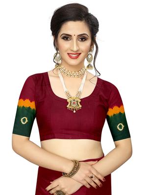 bandhani printed saree with blouse - 17996551 - Standard Image - 4