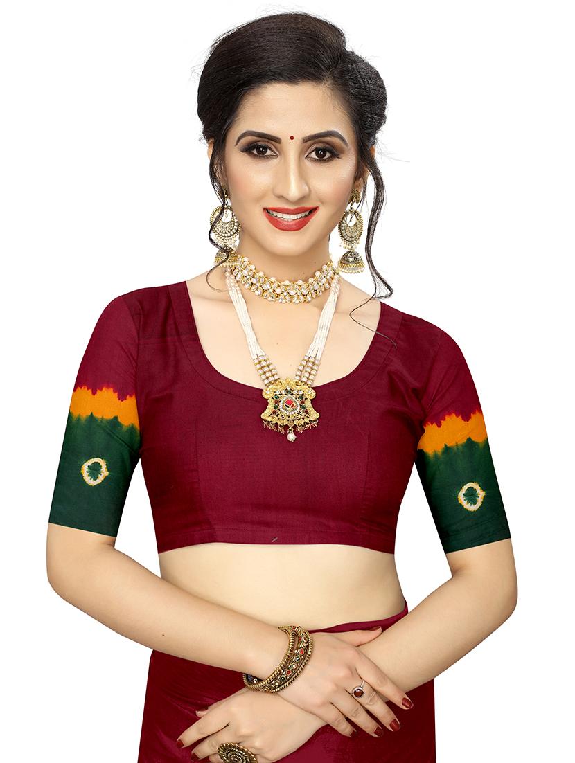 bandhani printed saree with blouse - 17996551 - Zoom Image - 4