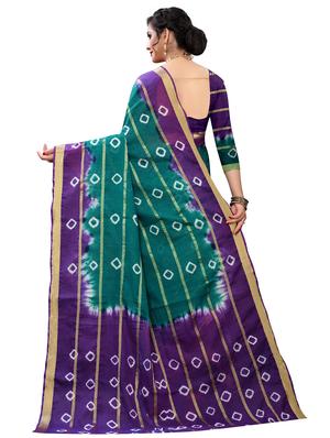 bandhani printed saree with blouse - 17996556 - Standard Image - 3