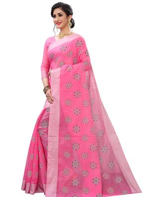 floral printed saree with blouse - 17996598 - Standard Image - 2