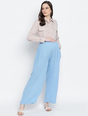 mid rise solid flat front trouser - 17996844 - Standard Image - 4