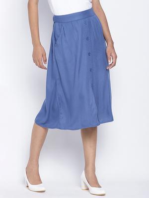 mid rise solid a-line skirt - 17996854 - Standard Image - 2