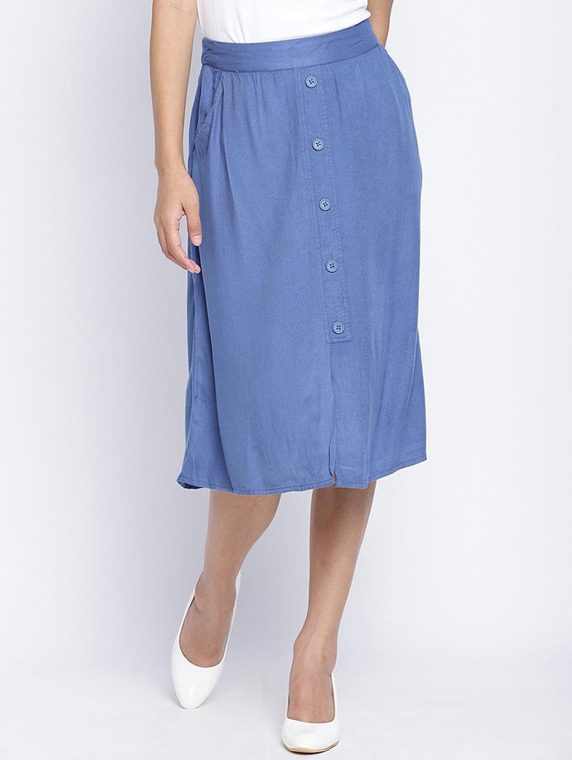 mid rise solid a-line skirt - 17996854 - Zoom Image - 1