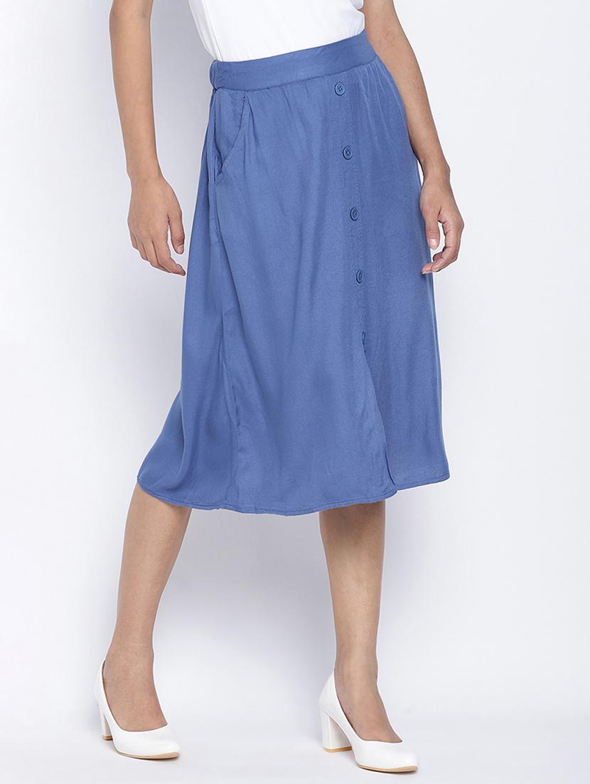mid rise solid a-line skirt - 17996854 - Zoom Image - 2
