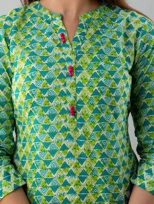 mandarin neck printed tunic - 17996932 - Standard Image - 5
