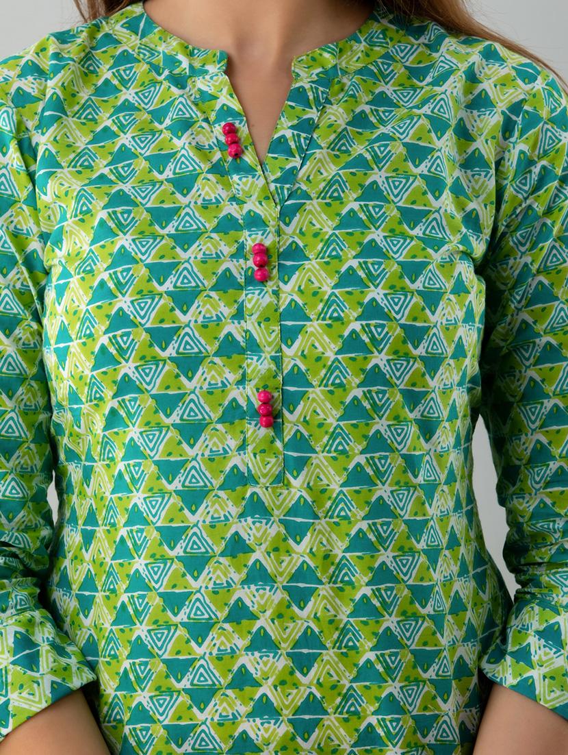 mandarin neck printed tunic - 17996932 - Zoom Image - 5