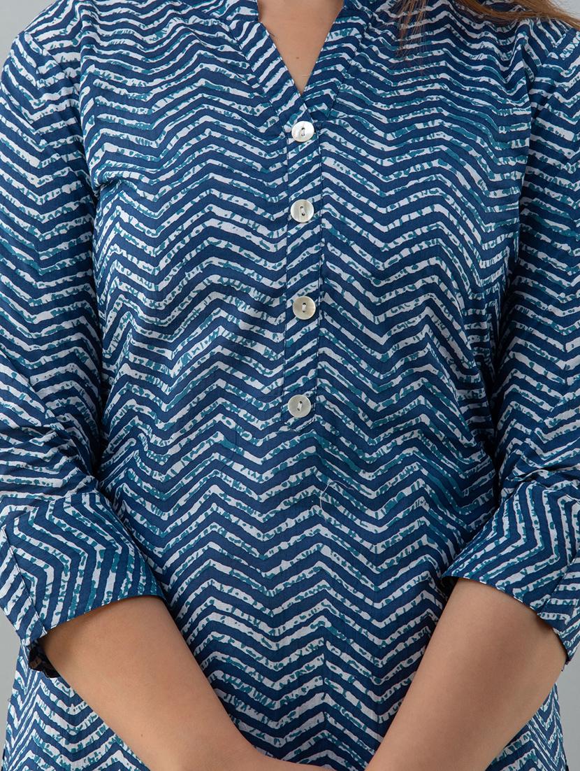 mandarin neck printed tunic - 17996934 - Zoom Image - 5