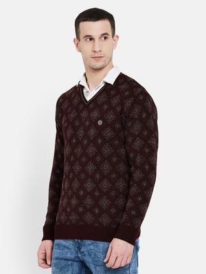 maroon geometric pullover - 17997297 - Standard Image - 2