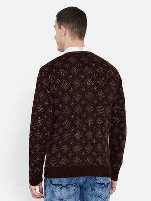maroon geometric pullover - 17997297 - Standard Image - 3