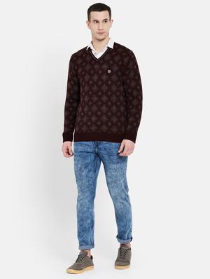 maroon geometric pullover - 17997297 - Standard Image - 4