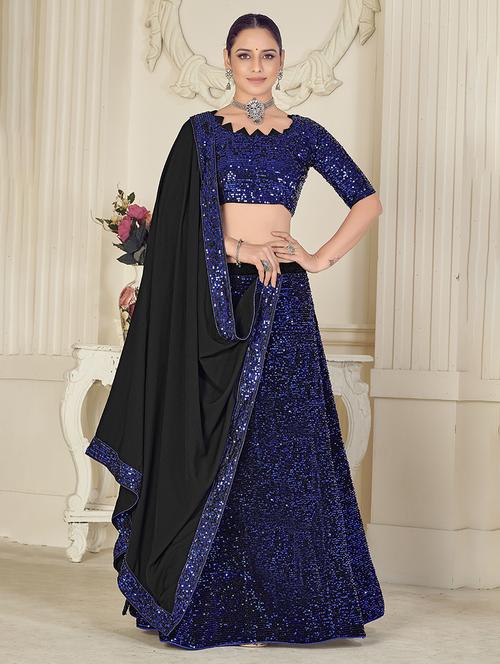 sequined flared lehenga - 17997773 - Very Small Image - 1