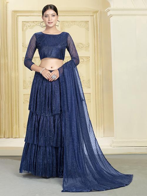 self design flared lehenga - 17997775 - Very Small Image - 1