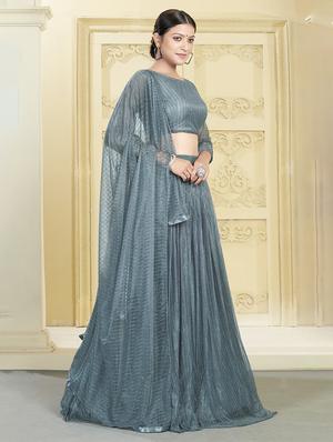 self design flared lehenga - 17997783 - Standard Image - 2