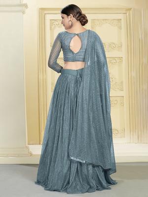 self design flared lehenga - 17997783 - Standard Image - 3