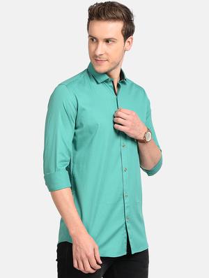 light blue solid casual shirt - 17997818 - Standard Image - 3