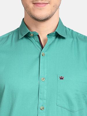 light blue solid casual shirt - 17997818 - Standard Image - 6
