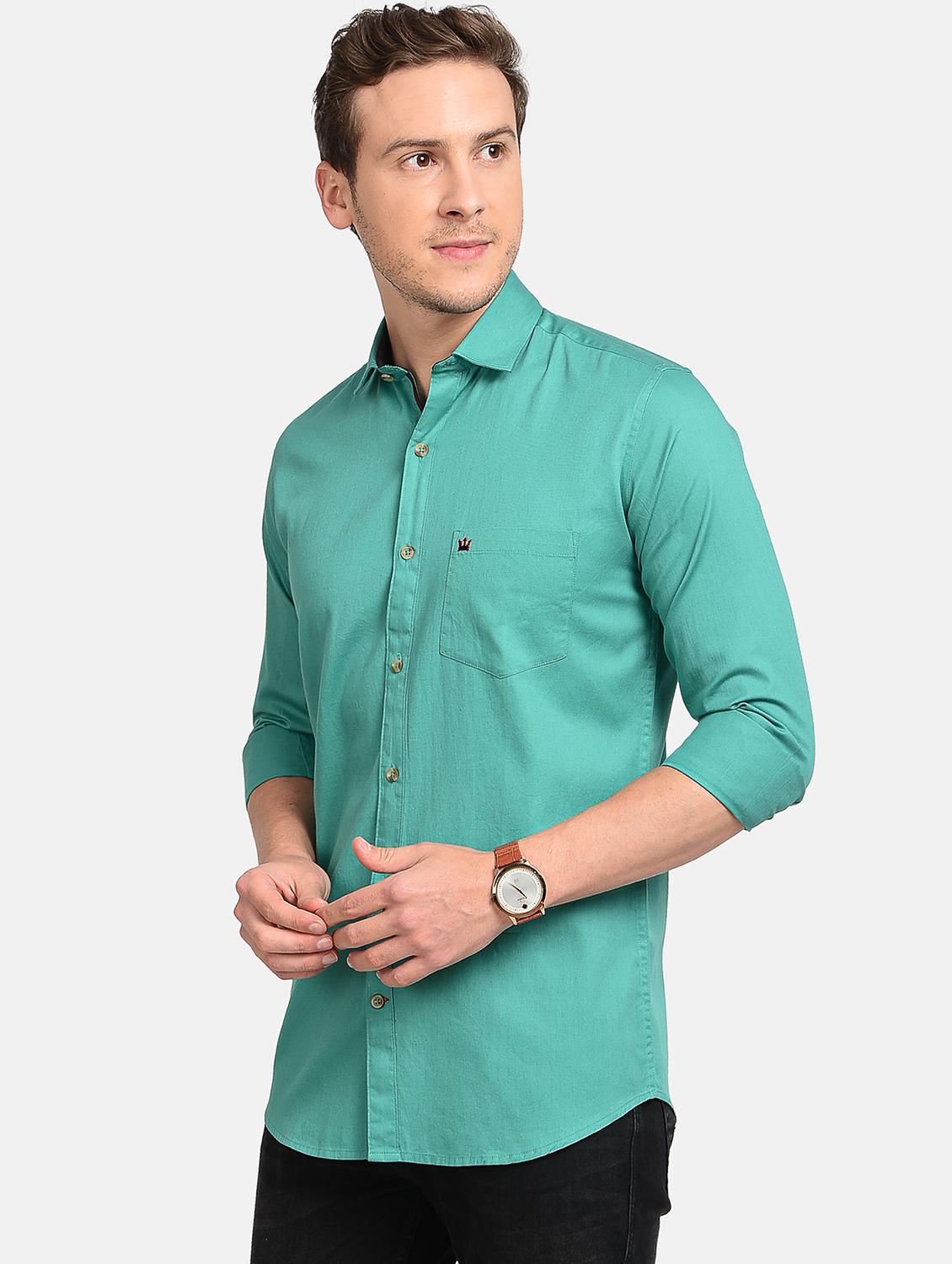 light blue solid casual shirt - 17997818 - Zoom Image - 2