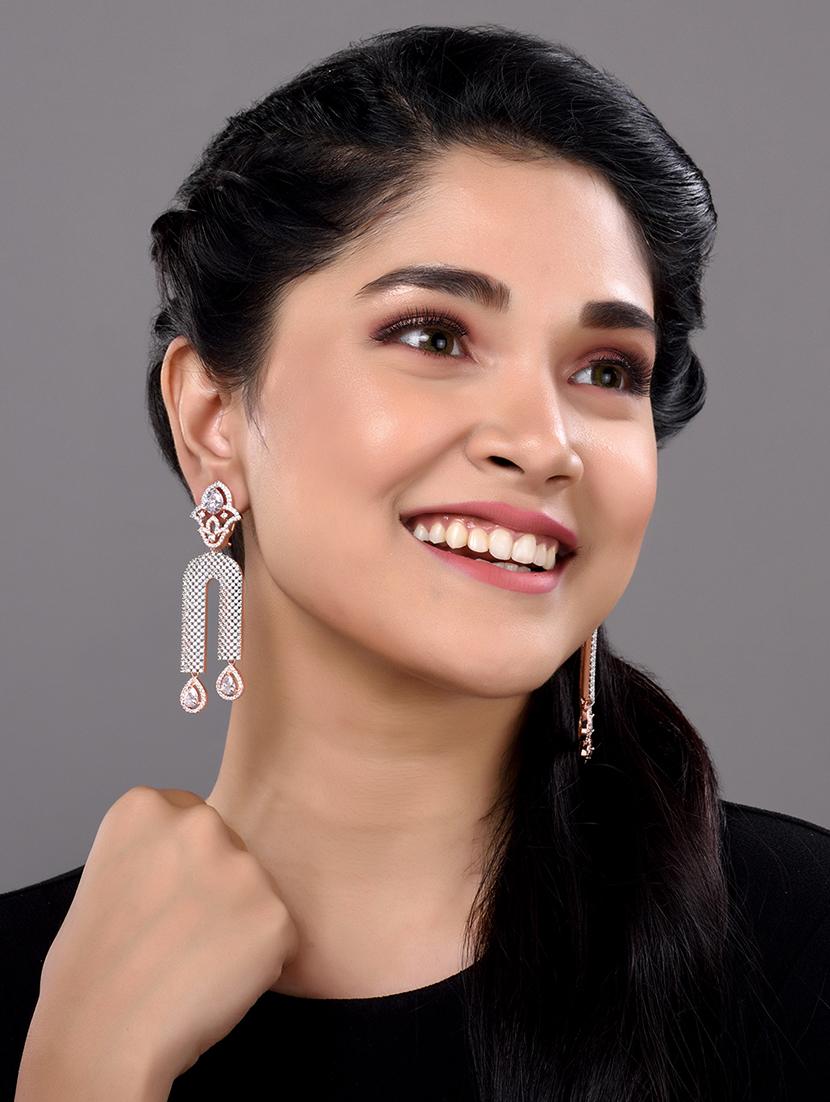 white long designer drop earrings - 17997899 - Zoom Image - 2