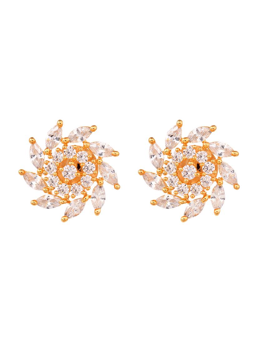 gold plated sparkling star stud earrings - 17997911 - Zoom Image - 2