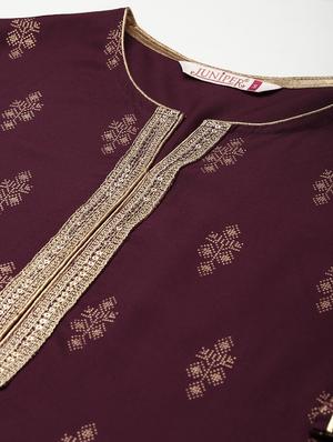 foil print straight kurta - 17998030 - Standard Image - 4