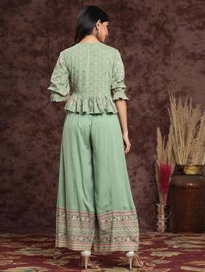 ethnic motifs top pants set - 17998069 - Standard Image - 3