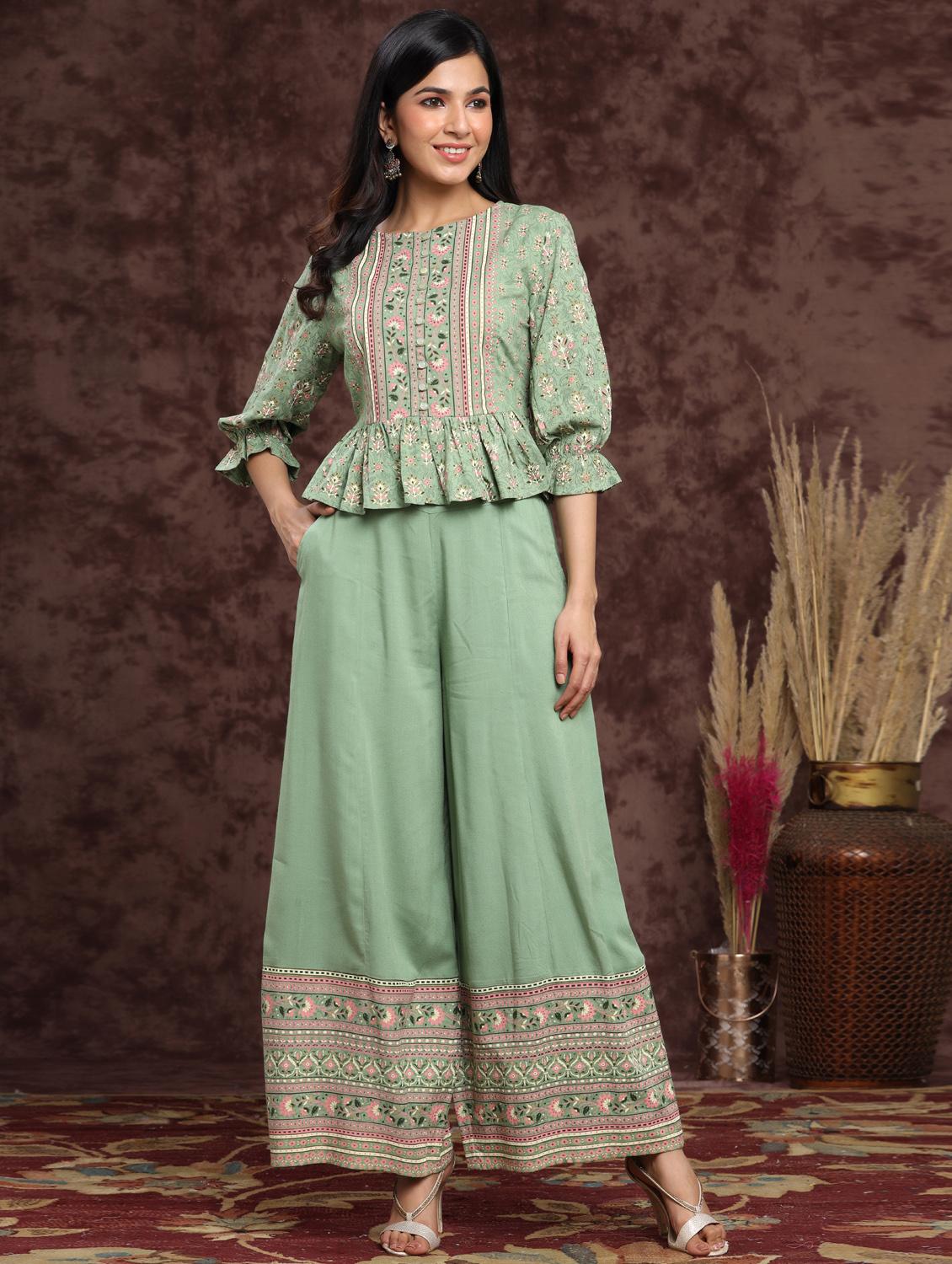 ethnic motifs top pants set - 17998069 - Zoom Image - 1