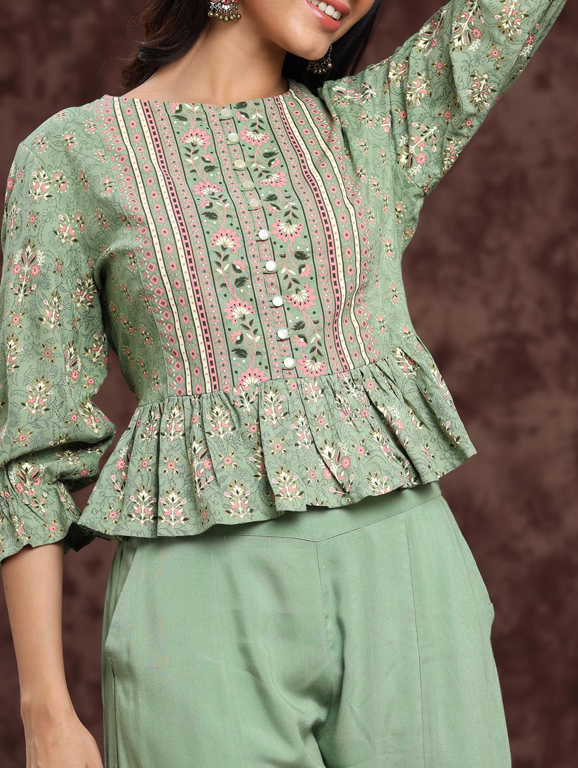 ethnic motifs top pants set - 17998069 - Zoom Image - 4