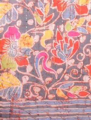 floral print woven saree with blouse - 17998285 - Standard Image - 5