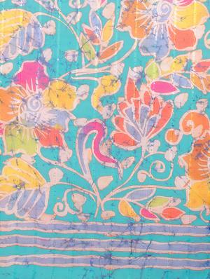 floral print woven saree with blouse - 17998287 - Standard Image - 5