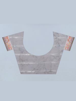 floral print woven saree with blouse - 17998288 - Standard Image - 4