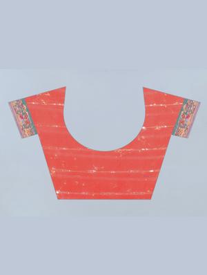 floral print woven saree with blouse - 17998289 - Standard Image - 4