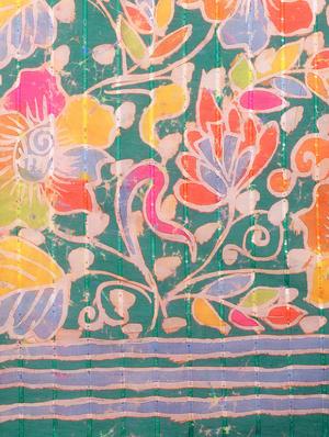 floral print woven saree with blouse - 17998289 - Standard Image - 5