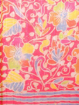 floral print woven saree with blouse - 17998291 - Standard Image - 5