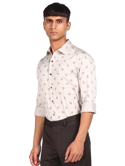 beige printed formal shirt - 17998791 - Very Small Image - 1