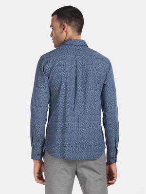 blue printed casual shirt - 17999431 - Standard Image - 2