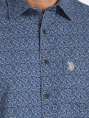 blue printed casual shirt - 17999431 - Standard Image - 4