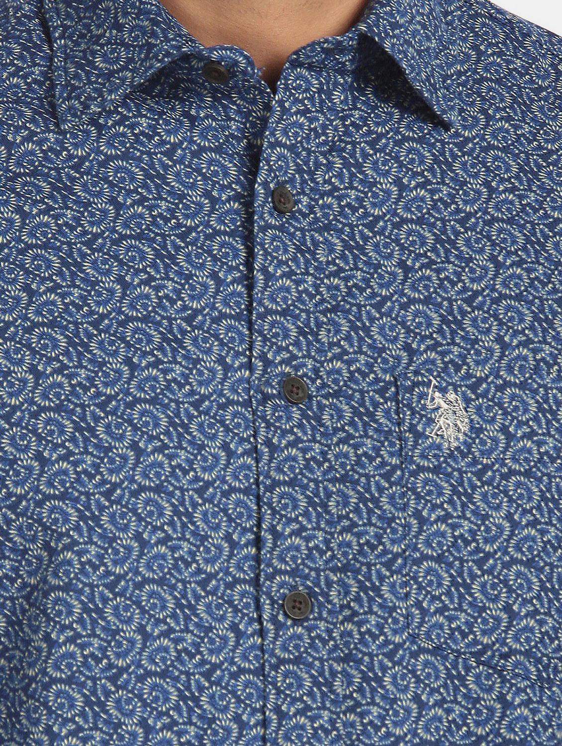 blue printed casual shirt - 17999431 - Zoom Image - 4